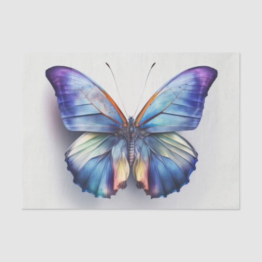 MORPHO mooi blauw vlinder decoupage papier (Voorkant)
