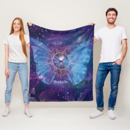 Morpho vlinder / Galaxy Mandala Fleece Deken