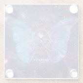 Morpho vlinder / Galaxy Mandala Glazen Onderzetter (Achterkant)