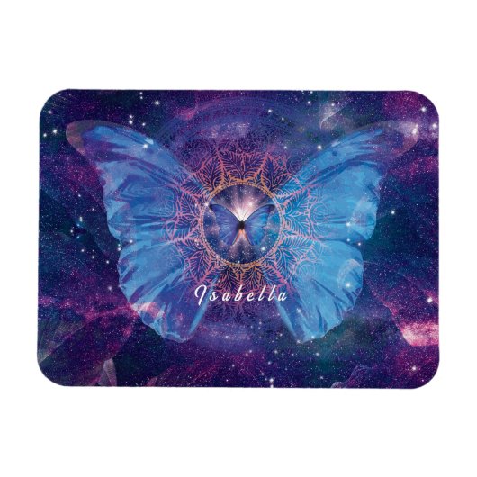 Morpho vlinder / Galaxy Mandala Magneet (Horizontaal)