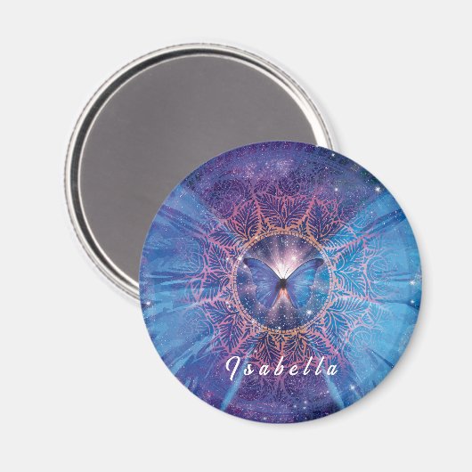 Morpho vlinder / Galaxy Mandala Magneet (Voorkant / Achterkant)