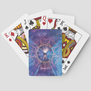 Morpho vlinder / Galaxy Mandala Papier Onderzetter Pokerkaarten