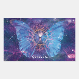 Morpho vlinder / Galaxy Mandala Rechthoekige Sticker