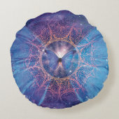Morpho vlinder / Galaxy Mandala Rond Kussen (Achterkant)