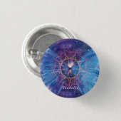 Morpho vlinder / Galaxy Mandala Ronde Button 3,2 Cm (Voorkant /achterkant)