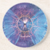Morpho vlinder / Galaxy Mandala Zandsteen Onderzetter (Voorkant)