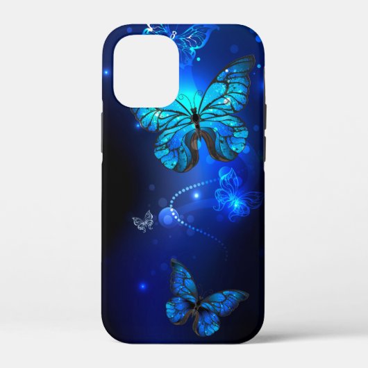 Morpho Vlinder in de Donkere Achtergrond Case-Mate iPhone Case (Achterkant)
