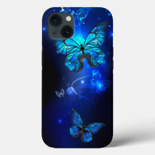 Morpho Vlinder in de Donkere Achtergrond Case-Mate iPhone Case