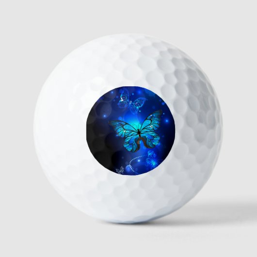 Morpho Vlinder in de Donkere Achtergrond Golfballen (Voorkant)