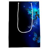 Morpho Vlinder in de Donkere Achtergrond Medium Cadeauzakje (Achterkant)