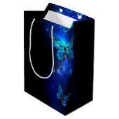 Morpho Vlinder in de Donkere Achtergrond Medium Cadeauzakje (Achterkant Gekanteld)
