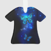 Morpho Vlinder in de Donkere Achtergrond Ornament (achterkant)
