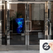 Morpho Vlinder in de Donkere Achtergrond Raamsticker (Kantoordeur)