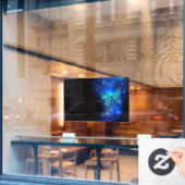 Morpho Vlinder in de Donkere Achtergrond Raamsticker (Cafe Raam)