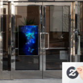 Morpho Vlinder in de Donkere Achtergrond Raamsticker (Kantoordeur)