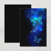Morpho Vlinder in de Donkere Achtergrond Save The Date (Voorkant / Achterkant)