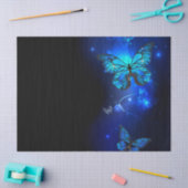 Morpho Vlinder in de Donkere Achtergrond Tissuepapier (Craft)