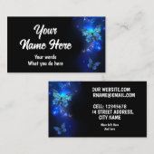 Morpho vlinder in het donker visitekaartje (Voorkant / Achterkant)