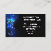 Morpho vlinder in het donker visitekaartje (Achterkant)