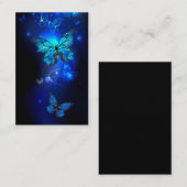 Morpho Vlinder op Donkere Achtergrond Aanbevelingskaartje (Voorkant / Achterkant)