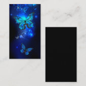 Morpho Vlinder op Donkere Achtergrond Aanbevelingskaartje (Voorkant / Achterkant)