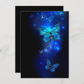 Morpho Vlinder op Donkere Achtergrond Aankondiging (Voorkant / Achterkant)