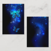 Morpho Vlinder op Donkere Achtergrond Advieskaart (Voorkant / Achterkant)
