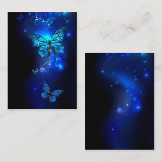 Morpho Vlinder op Donkere Achtergrond Advieskaart (Voorkant / Achterkant)