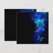 Morpho Vlinder op Donkere Achtergrond Bedankkaart (Voorkant / Achterkant)