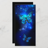 Morpho Vlinder op Donkere Achtergrond Bedankkaart (Voorkant / Achterkant)