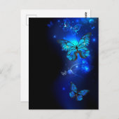 Morpho Vlinder op Donkere Achtergrond Briefkaart