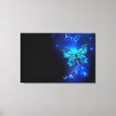 Morpho Vlinder op Donkere Achtergrond Canvas Afdruk (Voorkant)