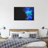 Morpho Vlinder op Donkere Achtergrond Canvas Afdruk (Insitu (Slaapkamer))