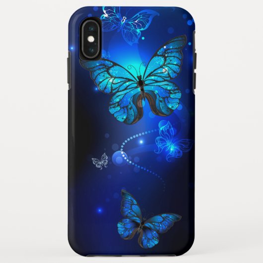 Morpho Vlinder op Donkere Achtergrond Case-Mate iPhone Case (Achterkant)