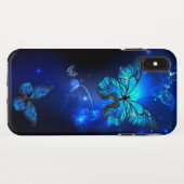 Morpho Vlinder op Donkere Achtergrond Case-Mate iPhone Case (Achterkant (horizontaal))