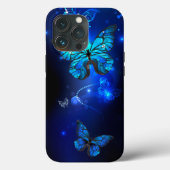 Morpho Vlinder op Donkere Achtergrond Case-Mate iPhone Case (Achterkant)