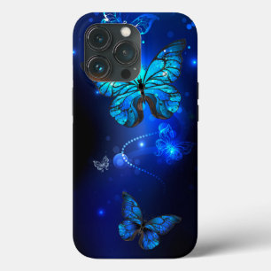 Morpho Vlinder op Donkere Achtergrond Case-Mate iPhone Case