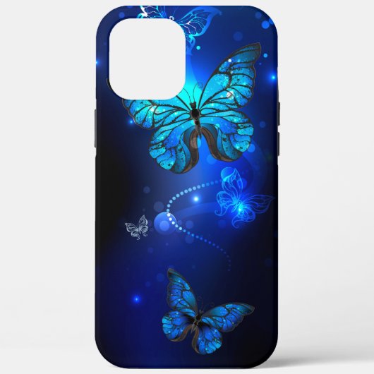 Morpho Vlinder op Donkere Achtergrond Case-Mate iPhone Case (Achterkant)