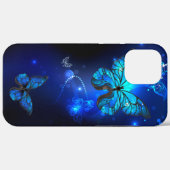 Morpho Vlinder op Donkere Achtergrond Case-Mate iPhone Case (Achterkant (horizontaal))