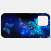 Morpho Vlinder op Donkere Achtergrond Case-Mate iPhone Case (Achterkant (horizontaal))