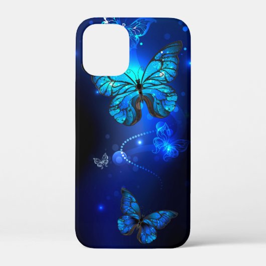 Morpho Vlinder op Donkere Achtergrond Case-Mate iPhone Case (Achterkant)