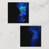 Morpho Vlinder op Donkere Achtergrond Contactkaartje (Voorkant / Achterkant)