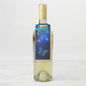 Morpho Vlinder op Donkere Achtergrond Flessenhanger (Op fles)