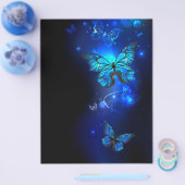 Morpho Vlinder op donkere achtergrond Flyer (Enkel)