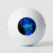 Morpho Vlinder op Donkere Achtergrond Golfballen (Voorkant)