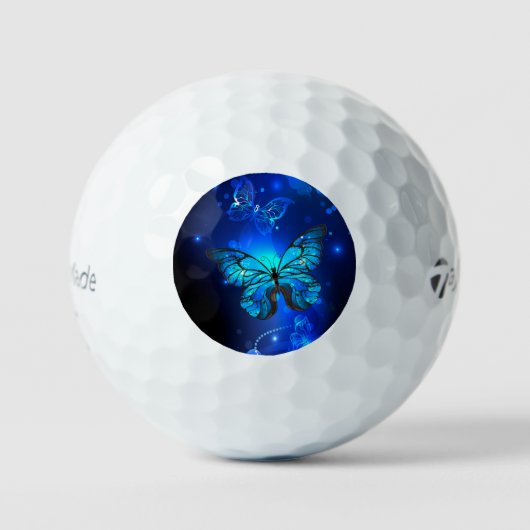 Morpho Vlinder op Donkere Achtergrond Golfballen (Voorkant)