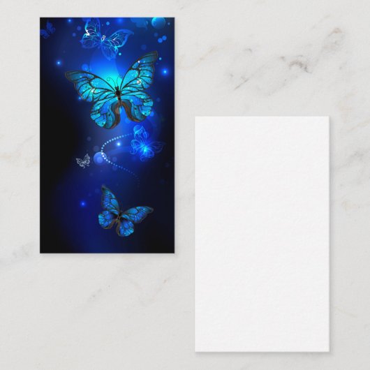 Morpho Vlinder op Donkere Achtergrond Informatiekaartje (Voorkant / Achterkant)
