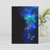 Morpho Vlinder op Donkere Achtergrond Kaart (Staand voorkant)