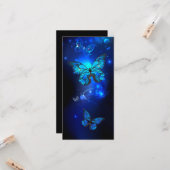 Morpho Vlinder op donkere achtergrond Kaart (Voorkant / Achterkant in situ)