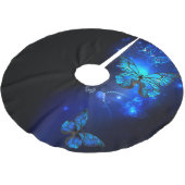 Morpho Vlinder op Donkere Achtergrond Kerstboom Rok (Gekanteld)